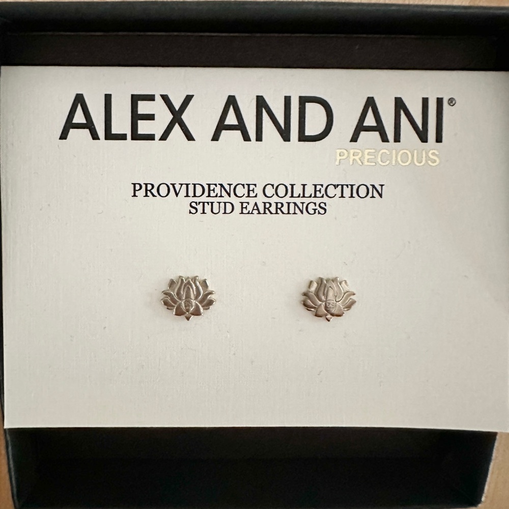 Alex and Ani Lotus Stud Earrings